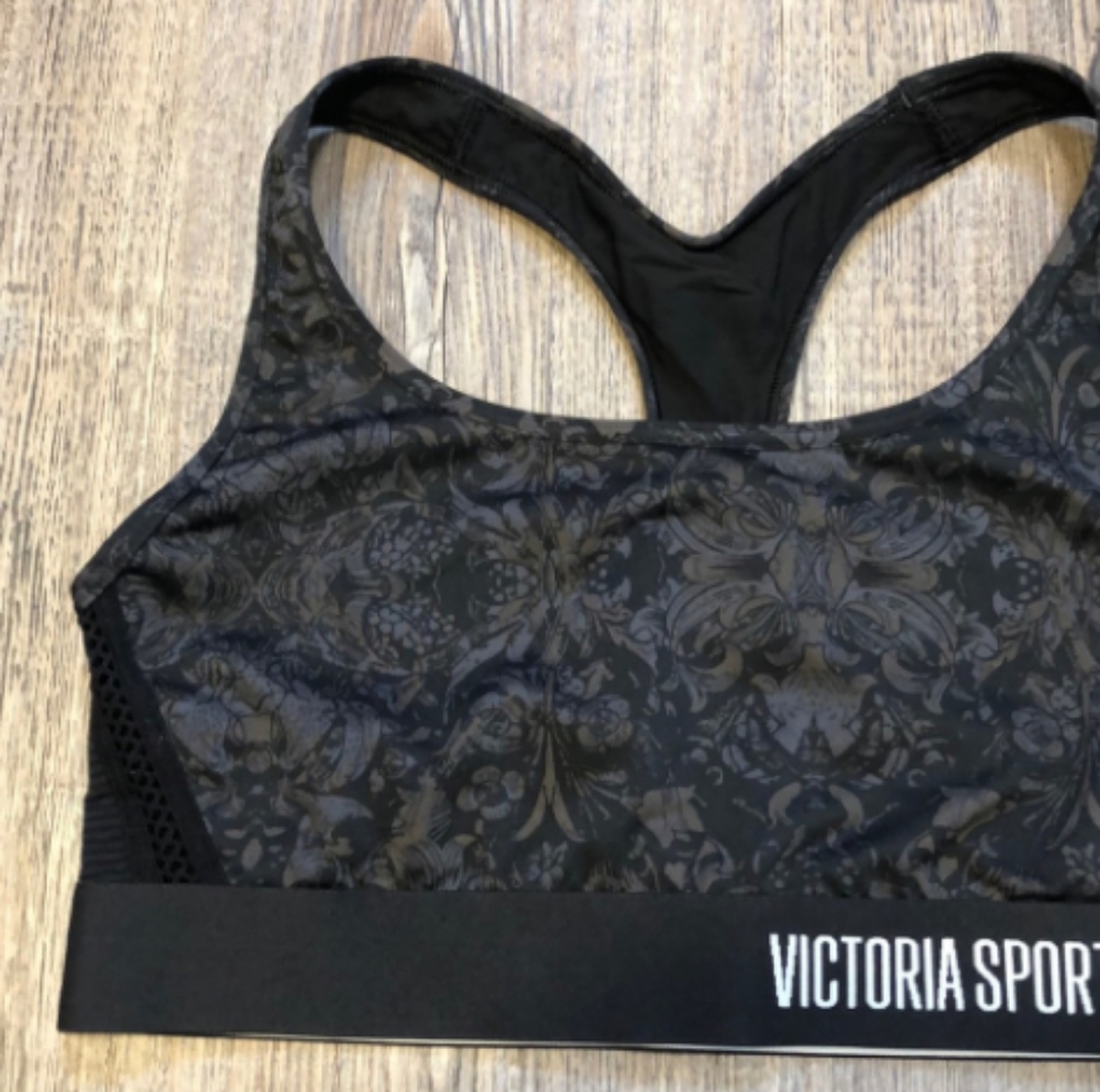 Victoria Sport Floral Racer Back Sports Bra-Sz M - Picture 4 of 6